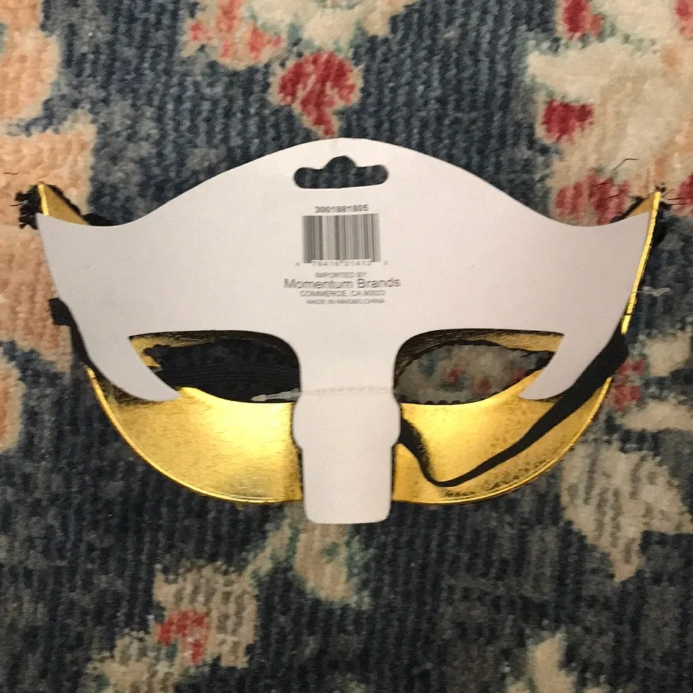 Gold and Black Sequins and Lace Masquerade Mask